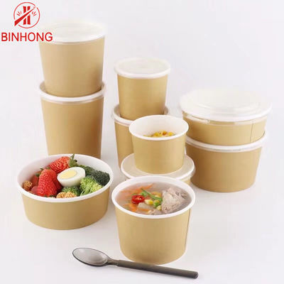 Ronde Kraftpapier-Document 32oz Eco Meeneemcontainers