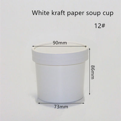 het Document van 12oz 16oz 320gsm de Witte Kraftpapier Meeneemcontainers van Eco