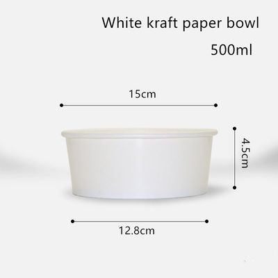 Beschikbare Witte Kraftpapier het Document van 500ml 750ml 1000ml 1300ml Kom voor Salade