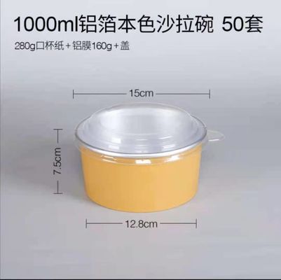 Ronde Fastfood van Smoothwall Meeneemaluminiumfoliecontainer 1300ml met Deksel