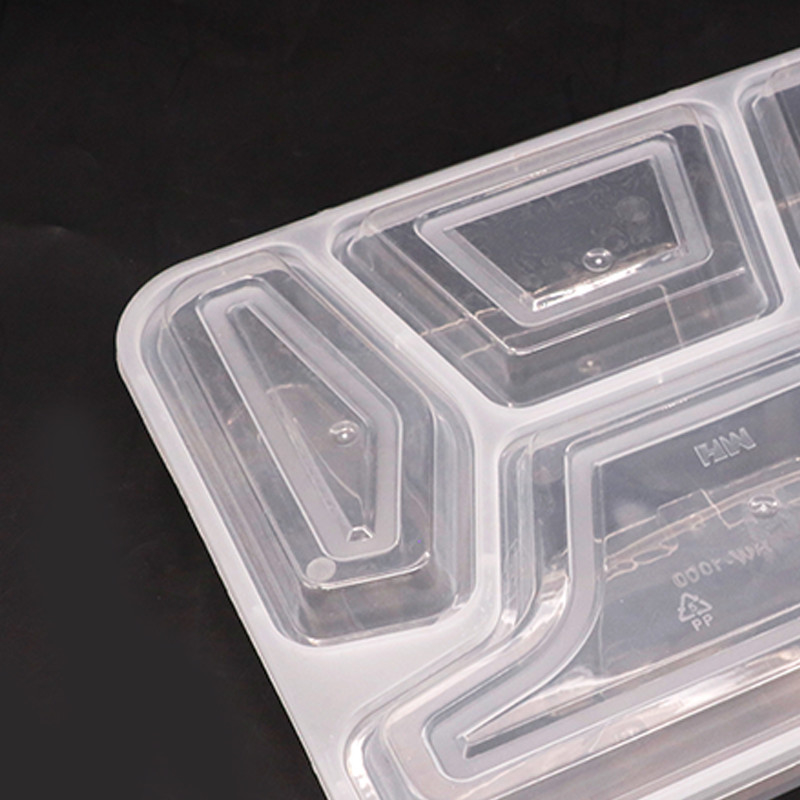 Vier van de de Lunchdoos van de Compartimentenpp Rechthoek van de het Voedselcontainer het Voedselrang met Convex Deksel