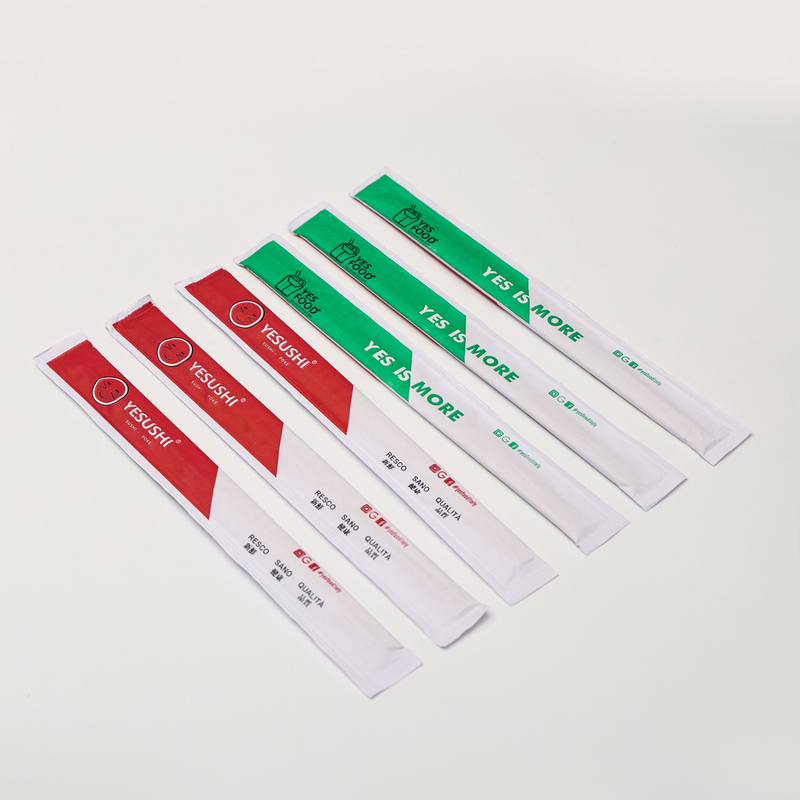 Paper Sleeve Pack Bamboo en Wood Paper Printed Round Twins Tensoge Chopsticks