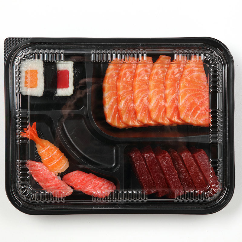 Japanse wegwerpplastic met deksel Vijf dozen met fruit Fastfood doos Verpakking Takeout verpakking Doos Sushi Lu
