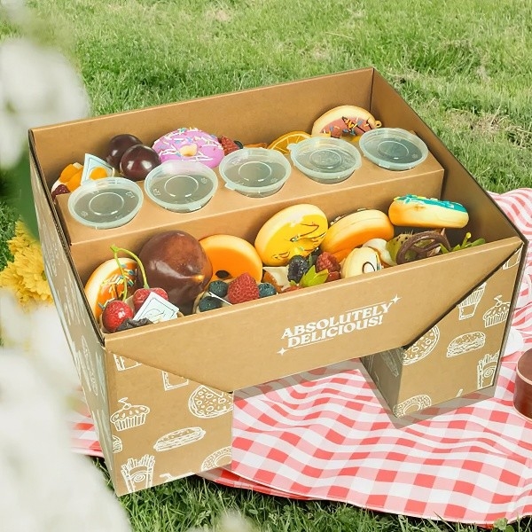 Eenmalige Kraftpapier voedseldoosje,Picnic doosje.
