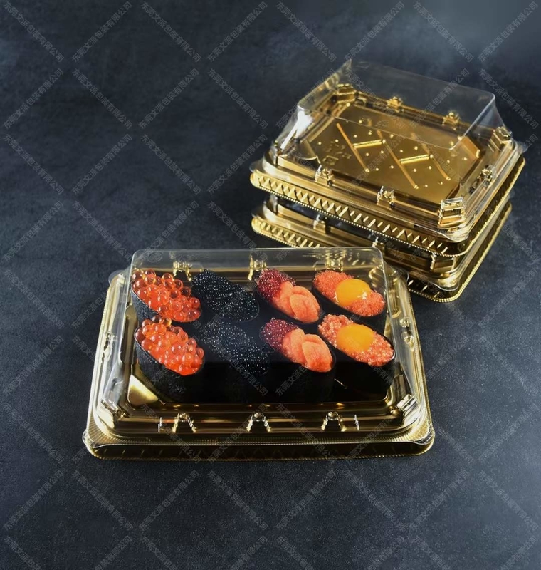 Traditionele Japanse sushi doos in plastic voor voedsel en fruit