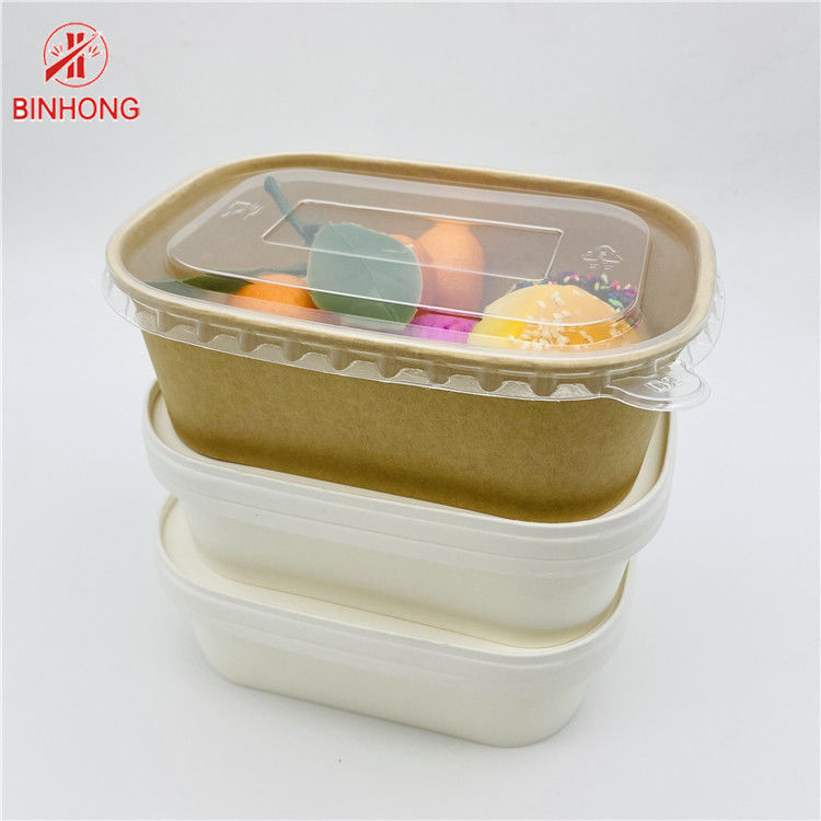 Rechthoekig Kraftpapier-Document Rijstvakje Bento 500ml 650ml 750ml 1000ml
