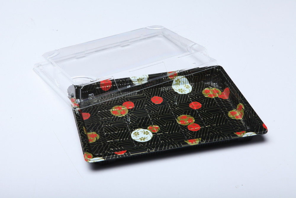 Japans meeneem beschikbaar plastic de containerdienblad van de sushidoos