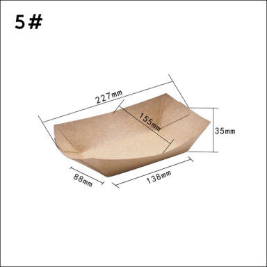 het Document van 100 280 530ml Kraftpapier Bootcontainer voor de Bloem van de Kippenrijst