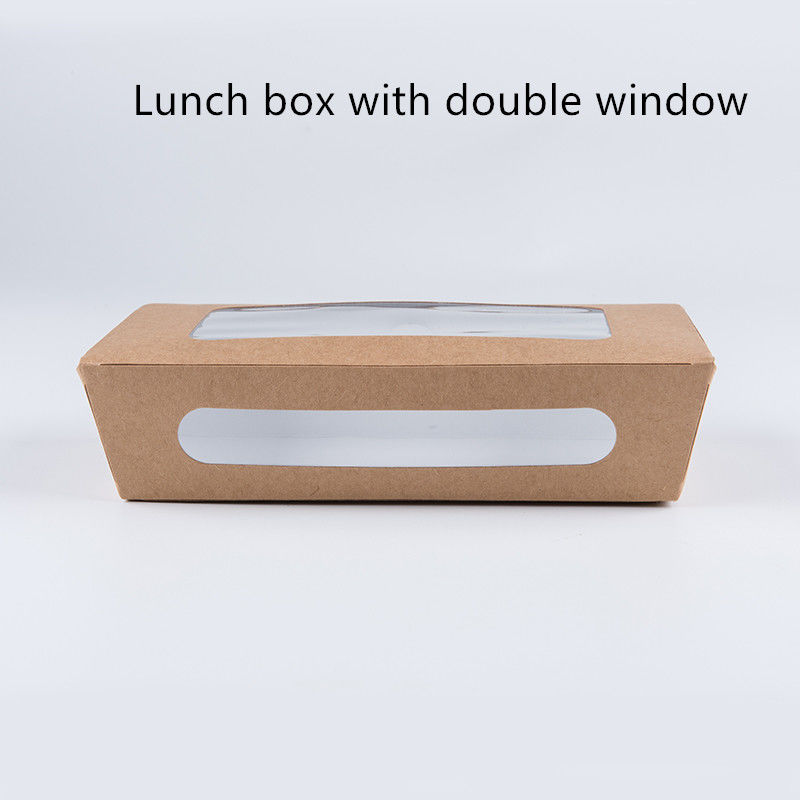 het Document van 1200ml 337 380 400gsm Kraftpapier Lunchvakje met HUISDIERENvenster