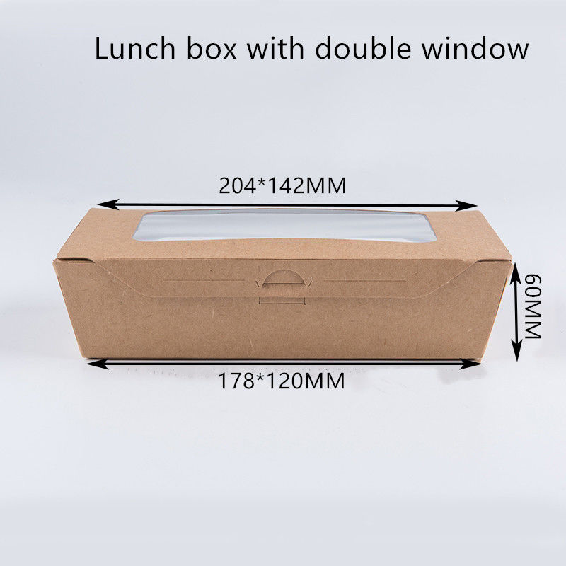 het Document van 1200ml 337 380 400gsm Kraftpapier Lunchvakje met HUISDIERENvenster
