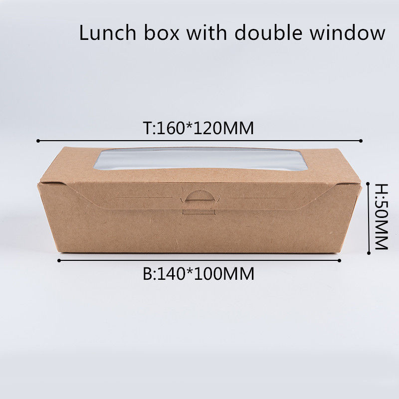 het Document van 1200ml 337 380 400gsm Kraftpapier Lunchvakje met HUISDIERENvenster