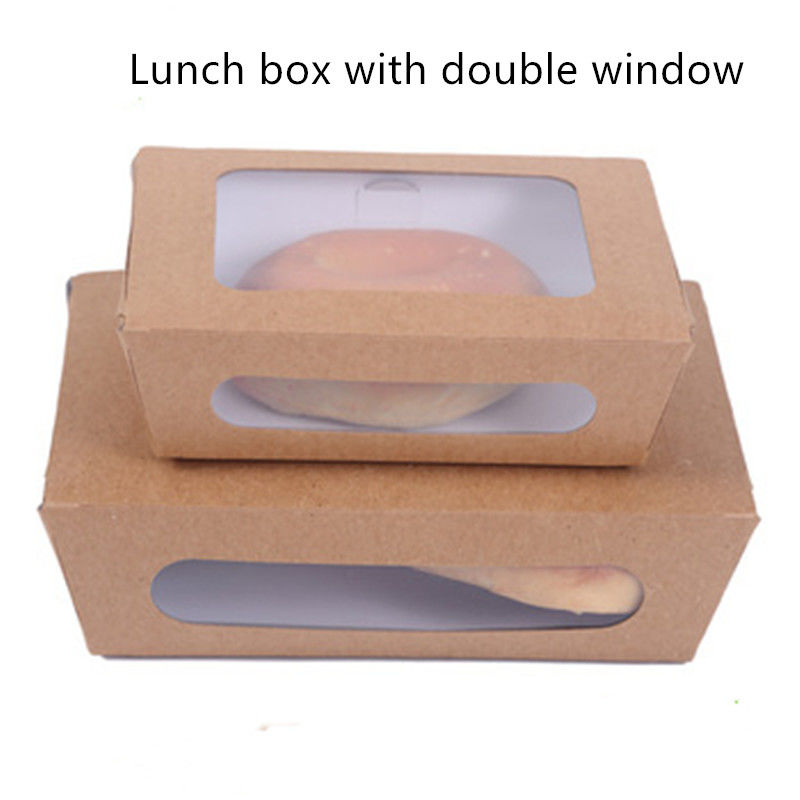 het Document van 1200ml 337 380 400gsm Kraftpapier Lunchvakje met HUISDIERENvenster