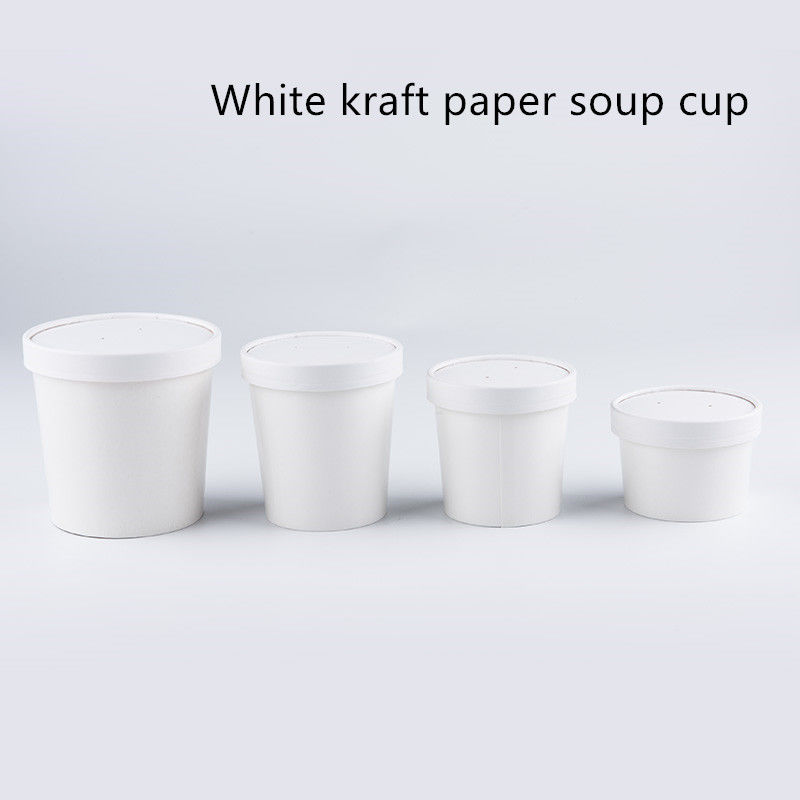 het Document van 12oz 16oz 320gsm de Witte Kraftpapier Meeneemcontainers van Eco