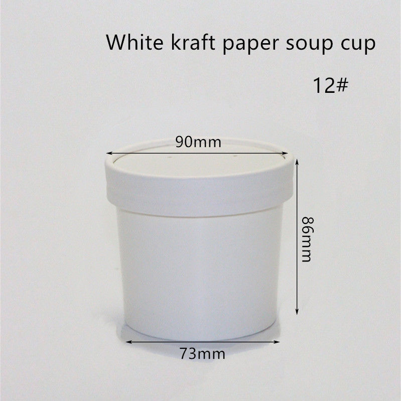 het Document van 12oz 16oz 320gsm de Witte Kraftpapier Meeneemcontainers van Eco