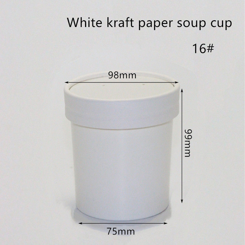 het Document van 12oz 16oz 320gsm de Witte Kraftpapier Meeneemcontainers van Eco