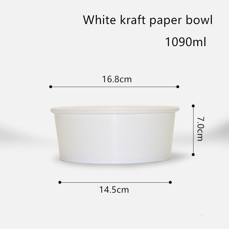 Beschikbare Witte Kraftpapier het Document van 500ml 750ml 1000ml 1300ml Kom voor Salade