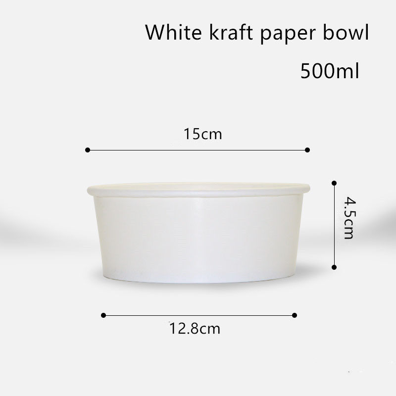 Beschikbare Witte Kraftpapier het Document van 500ml 750ml 1000ml 1300ml Kom voor Salade