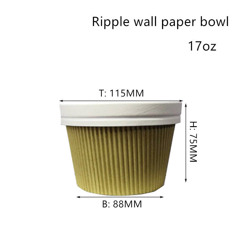 Thermische het Voedselkom 350ml 520ml 720ml van de rimpelingsmuur