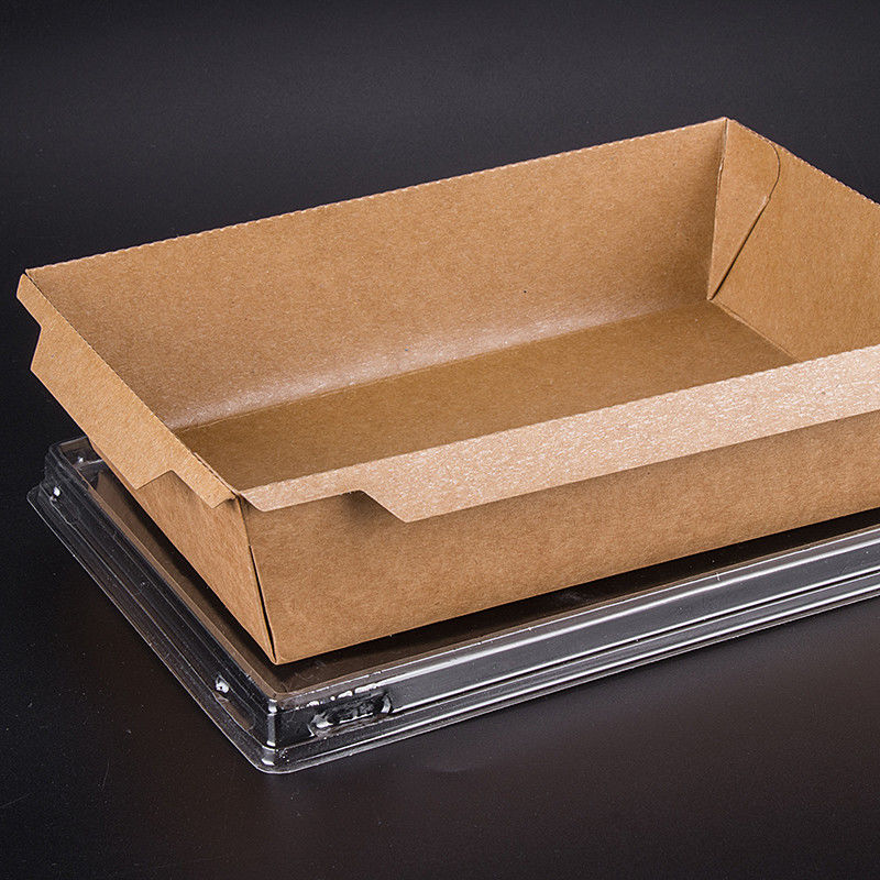 Beschikbare Bruine Meeneem de Lunchdoos van Kraftpapier met HUISDIERENdeksel