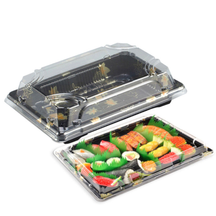 Rekupereerbare Plastic Sushi Meeneemcontainers met Duidelijk Deksel