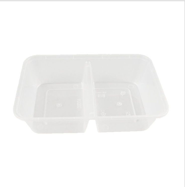 500ml 2 Container van het Compartimenten de Meeneem Beschikbare Voedsel met Deksel