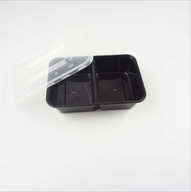 500ml 2 Container van het Compartimenten de Meeneem Beschikbare Voedsel met Deksel