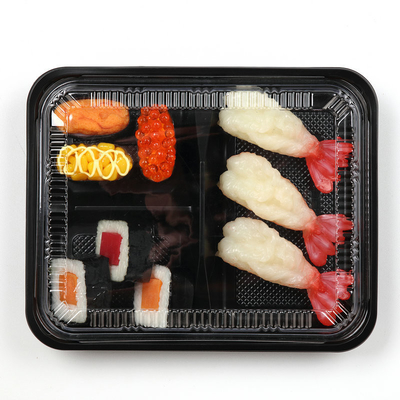 Japanse wegwerpplastic met deksel Vijf dozen met fruit Fastfood doos Verpakking Takeout verpakking Doos Sushi Lu